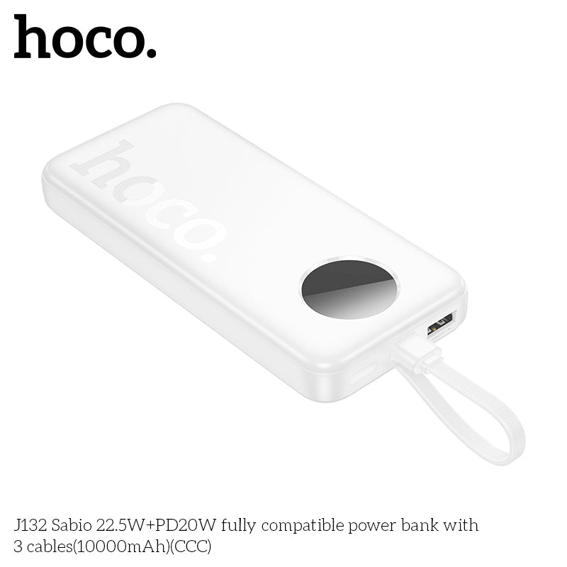 HD_SYNC:J132 Sabio 22.5W+PD20W fully compatible power bank with 3 cables(10000mAh)(CCC)
