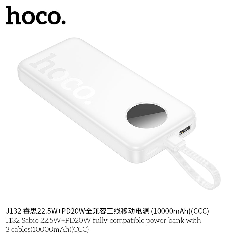 HD_SYNC:J132 Sabio 22.5W+PD20W fully compatible power bank with 3 cables(10000mAh)(UN)