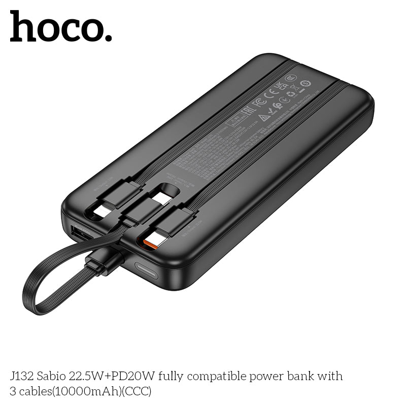 HD_SYNC:J132 Sabio 22.5W+PD20W fully compatible power bank with 3 cables(10000mAh)(UN)