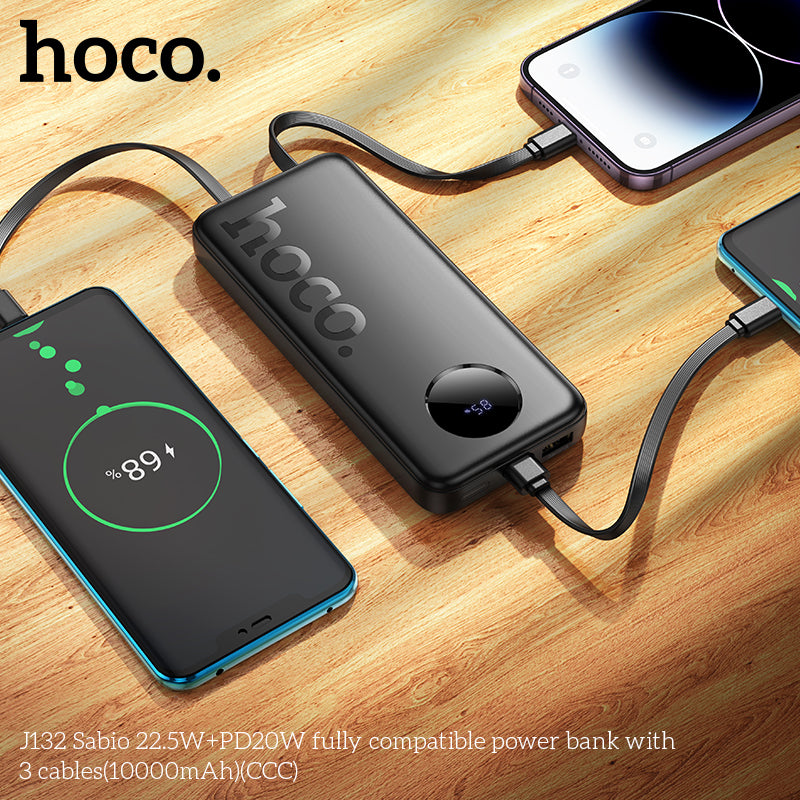 HD_SYNC:J132 Sabio 22.5W+PD20W fully compatible power bank with 3 cables(10000mAh)(UN)