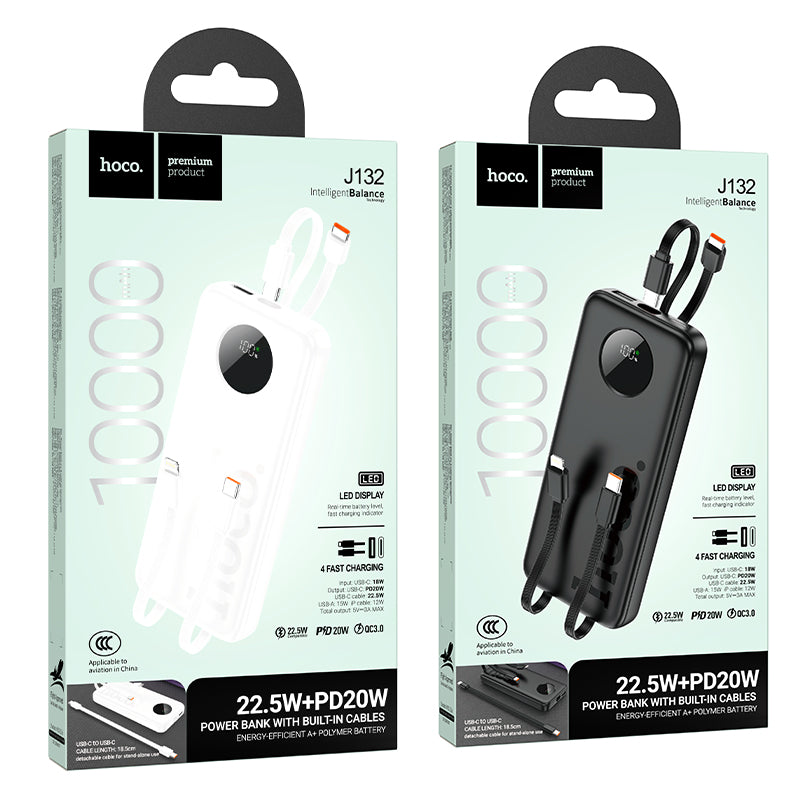 HD_SYNC:J132 Sabio 22.5W+PD20W fully compatible power bank with 3 cables(10000mAh)(CCC)