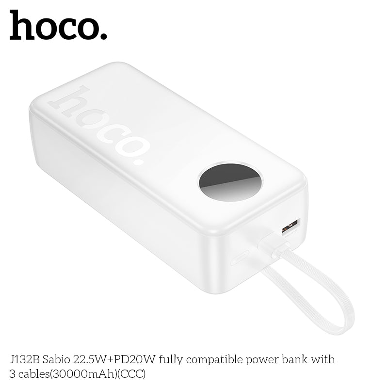 HD_SYNC:J132B Sabio 22.5W+PD20W fully compatible power bank with 3 cables(30000mAh)(UN)