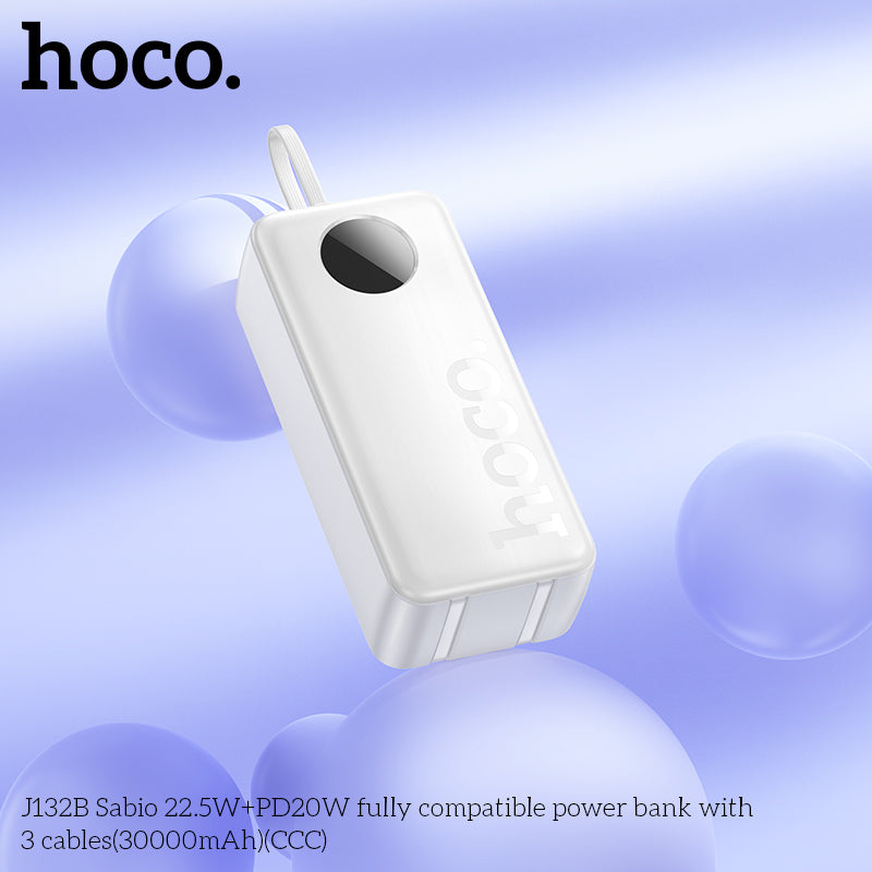 HD_SYNC:J132B Sabio 22.5W+PD20W fully compatible power bank with 3 cables(30000mAh)(UN)