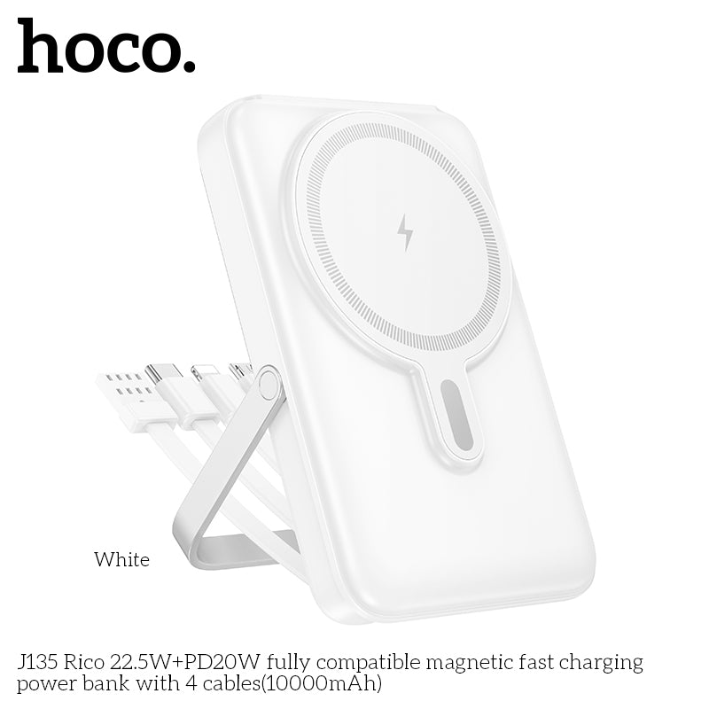 HD_SYNC:J135 Rico 22.5W+PD20W fully compatible magnetic fast charging power bank with 4 cables(10000mAh)(UN)