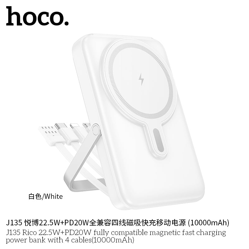 HD_SYNC:J135 Rico 22.5W+PD20W fully compatible magnetic fast charging power bank with 4 cables(10000mAh)(UN)