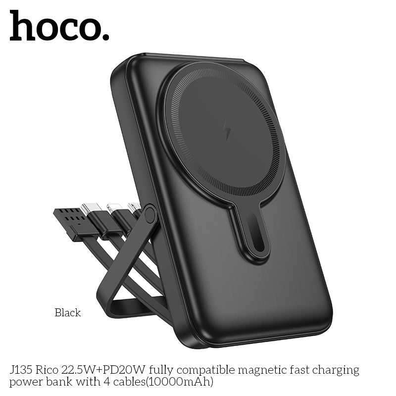 HD_SYNC:J135 Rico 22.5W+PD20W fully compatible magnetic fast charging power bank with 4 cables(10000mAh)