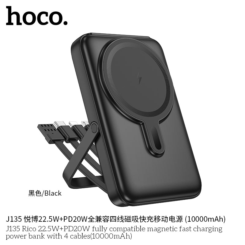 HD_SYNC:J135 Rico 22.5W+PD20W fully compatible magnetic fast charging power bank with 4 cables(10000mAh)(UN)