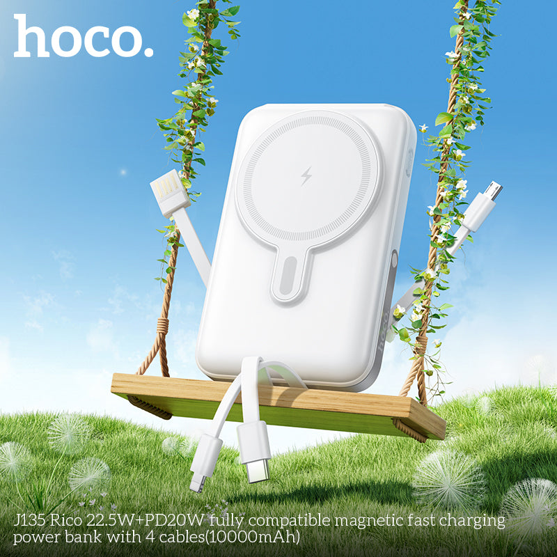 HD_SYNC:J135 Rico 22.5W+PD20W fully compatible magnetic fast charging power bank with 4 cables(10000mAh)(UN)