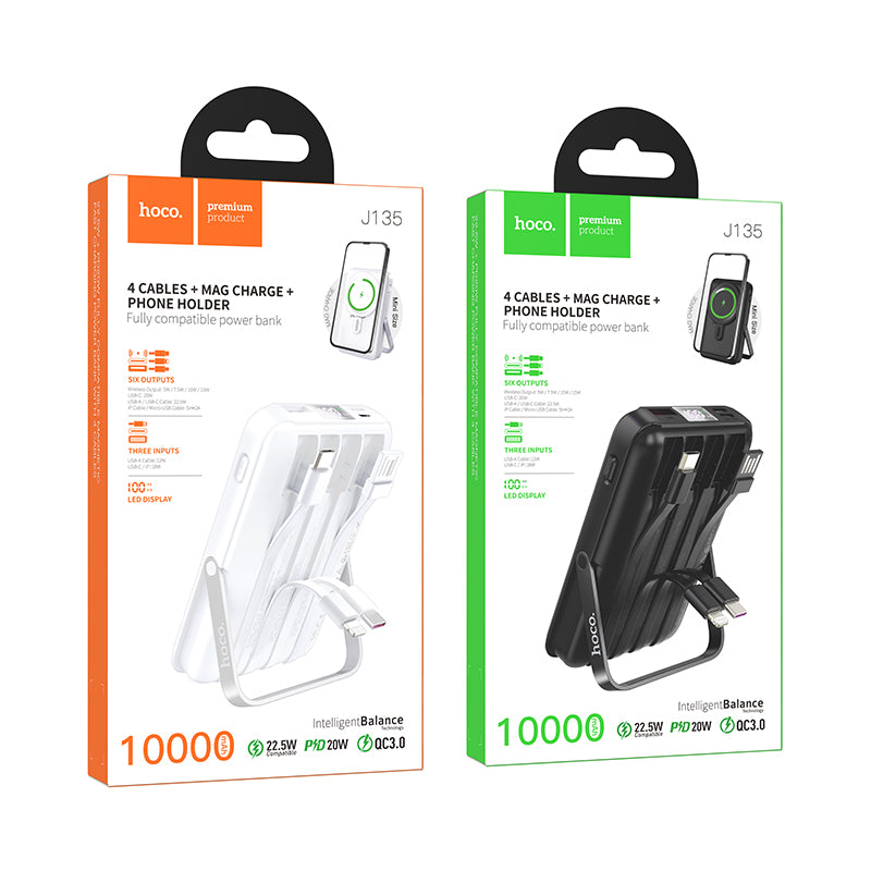 HD_SYNC:J135 Rico 22.5W+PD20W fully compatible magnetic fast charging power bank with 4 cables(10000mAh)(UN)