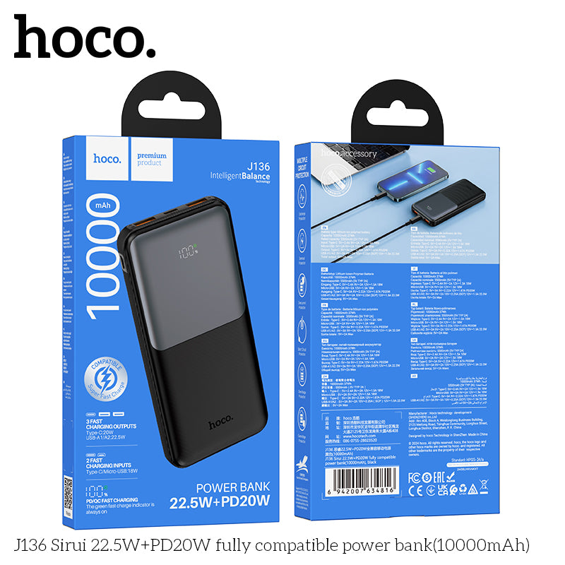 HD_SYNC:J136 Sirui 22.5W+PD20W fully compatible power bank(10000mAh)(UN)