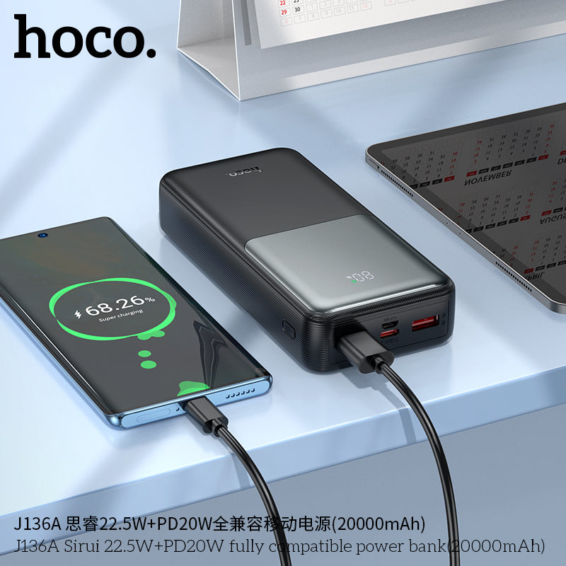 HD_SYNC:J136A Sirui 22.5W+PD20W fully compatible power bank(20000mAh)
