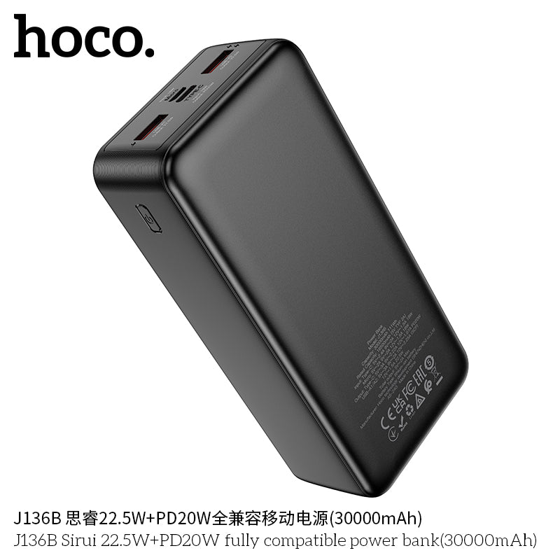 HD_SYNC:J136B Sirui 22.5W+PD20W fully compatible power bank(30000mAh)