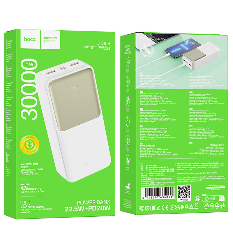 HD_SYNC:J136B Sirui 22.5W+PD20W fully compatible power bank(30000mAh)(UN)