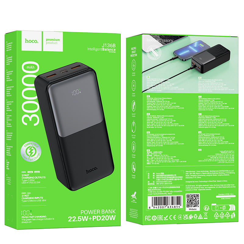 HD_SYNC:J136B Sirui 22.5W+PD20W fully compatible power bank(30000mAh)