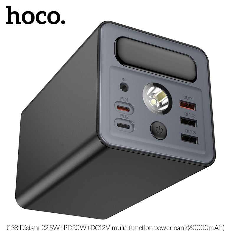 HD_SYNC:J138 Distant 22.5W+PD20W+DC12V multi-function power bank(60000mAh)(UN)
