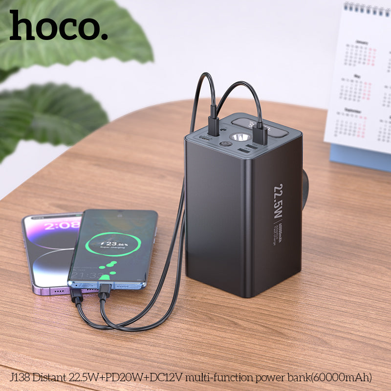 HD_SYNC:J138 Distant 22.5W+PD20W+DC12V multi-function power bank(60000mAh)(UN)