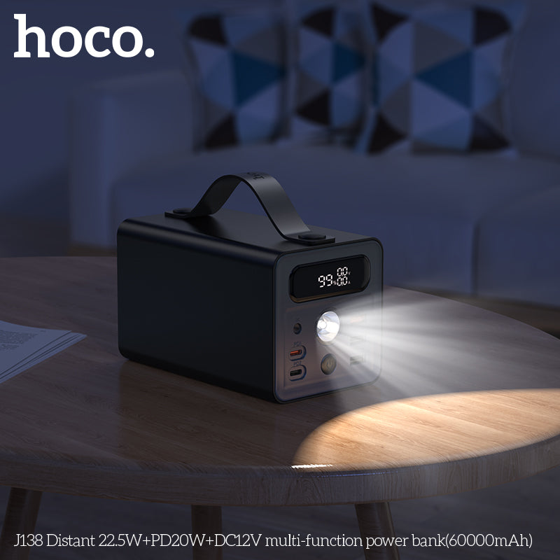 HD_SYNC:J138 Distant 22.5W+PD20W+DC12V multi-function power bank(60000mAh)