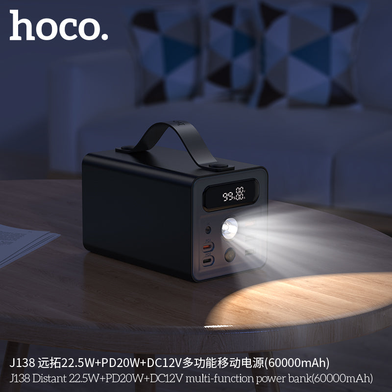 HD_SYNC:J138 Distant 22.5W+PD20W+DC12V multi-function power bank(60000mAh)