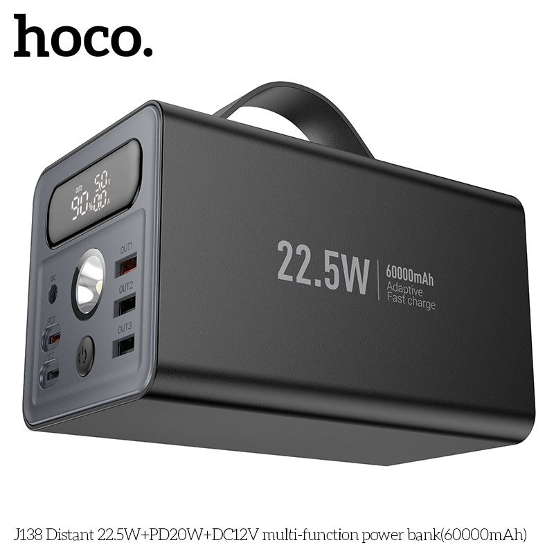 HD_SYNC:J138 Distant 22.5W+PD20W+DC12V multi-function power bank(60000mAh)
