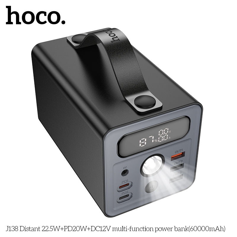 HD_SYNC:J138 Distant 22.5W+PD20W+DC12V multi-function power bank(60000mAh)(UN)