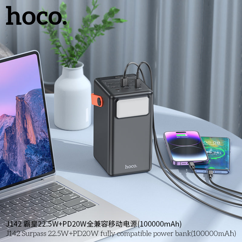 HD_SYNC:J142 Surpass 22.5W+PD20W fully compatible power bank(100000mAh)