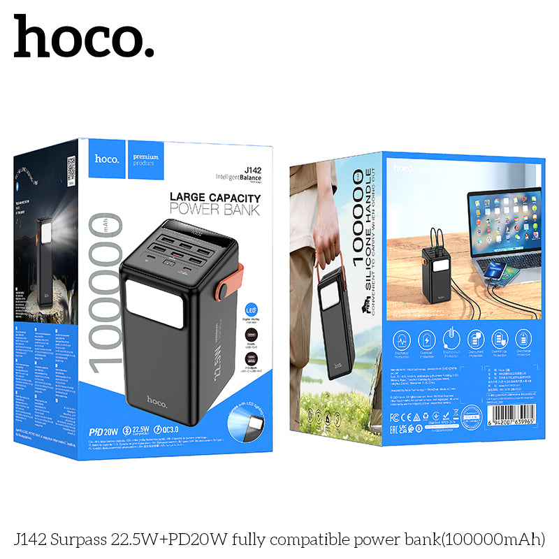 HD_SYNC:J142 Surpass 22.5W+PD20W fully compatible power bank(100000mAh)(UN)