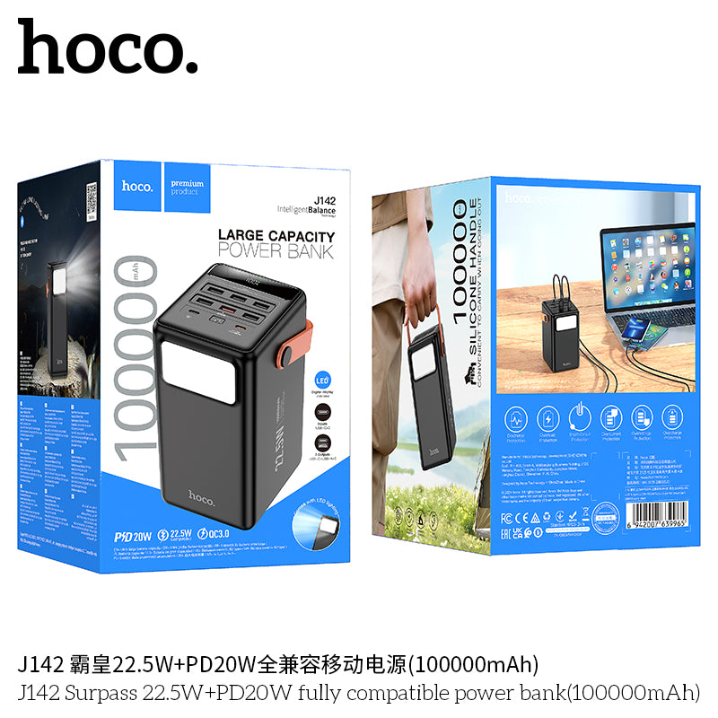HD_SYNC:J142 Surpass 22.5W+PD20W fully compatible power bank(100000mAh)