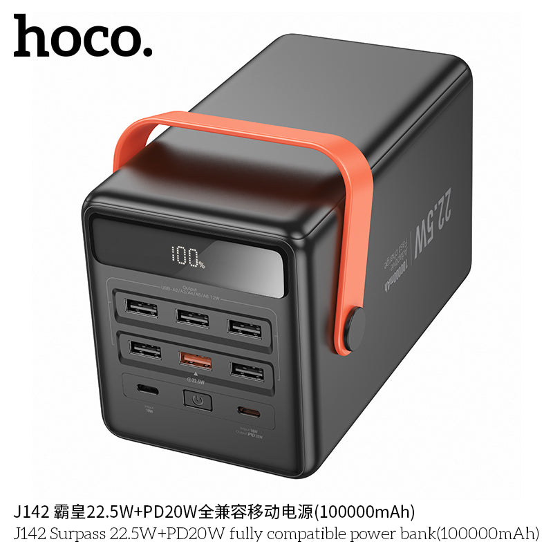 HD_SYNC:J142 Surpass 22.5W+PD20W fully compatible power bank(100000mAh)(UN)