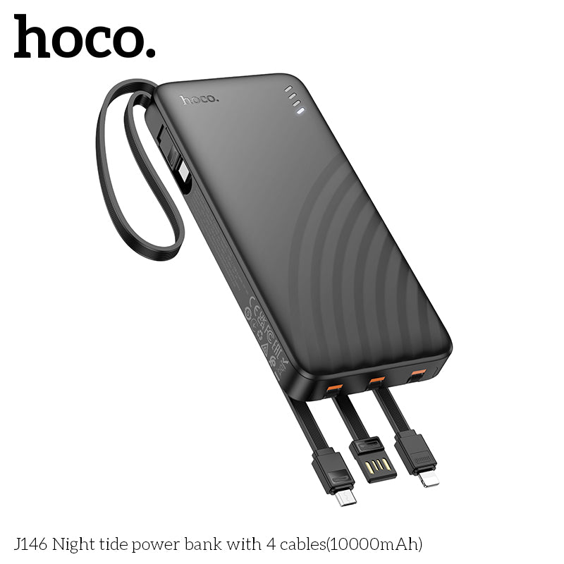 HD_SYNC:J146 Night tide power bank with 4 cables(10000mAh)