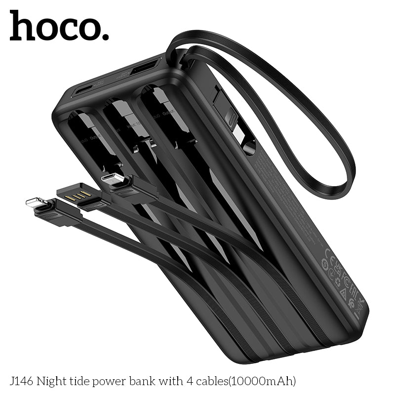 HD_SYNC:J146 Night tide power bank with 4 cables(10000mAh)
