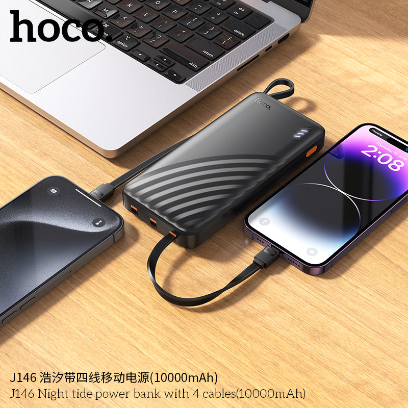 HD_SYNC:J146 Night tide power bank with 4 cables(10000mAh)(UN)