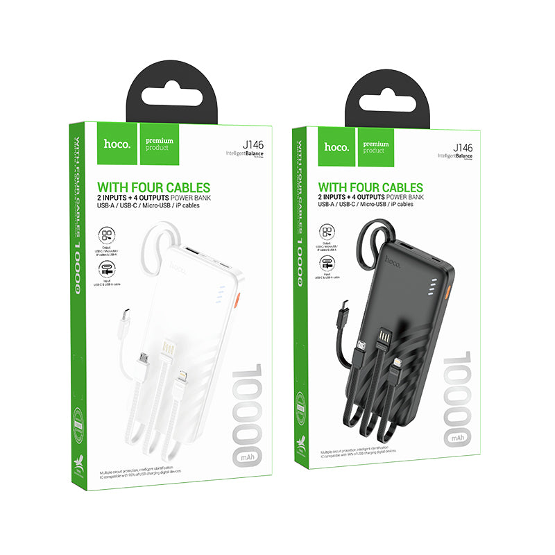 HD_SYNC:J146 Night tide power bank with 4 cables(10000mAh)(UN)