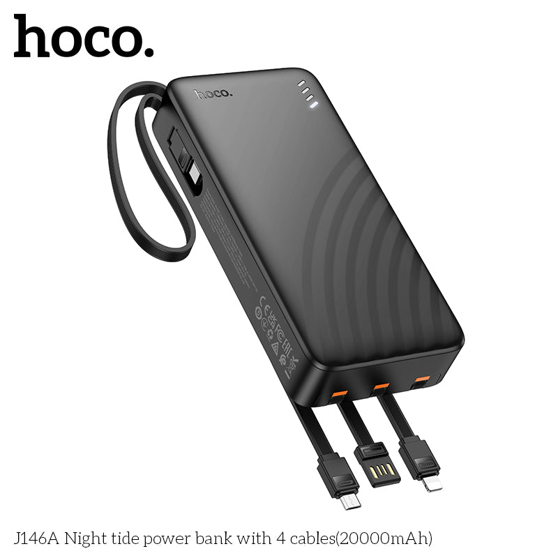 HD_SYNC:J146A Night tide power bank with 4 cables(20000mAh)