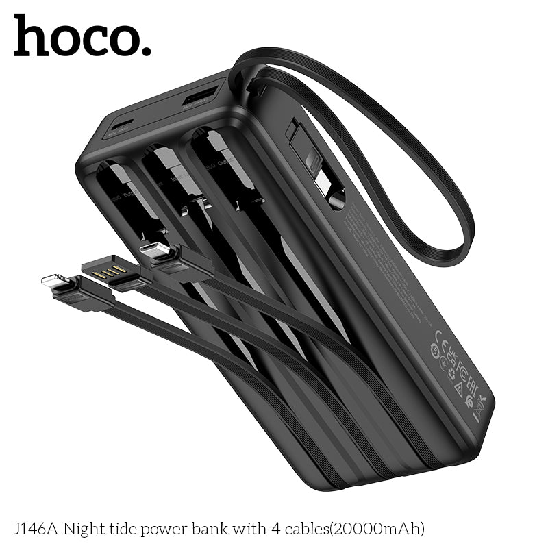 HD_SYNC:J146A Night tide power bank with 4 cables(20000mAh)