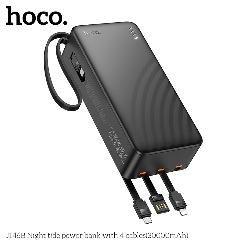 HD_SYNC:J146B Night tide power bank with 4 cables(30000mAh)