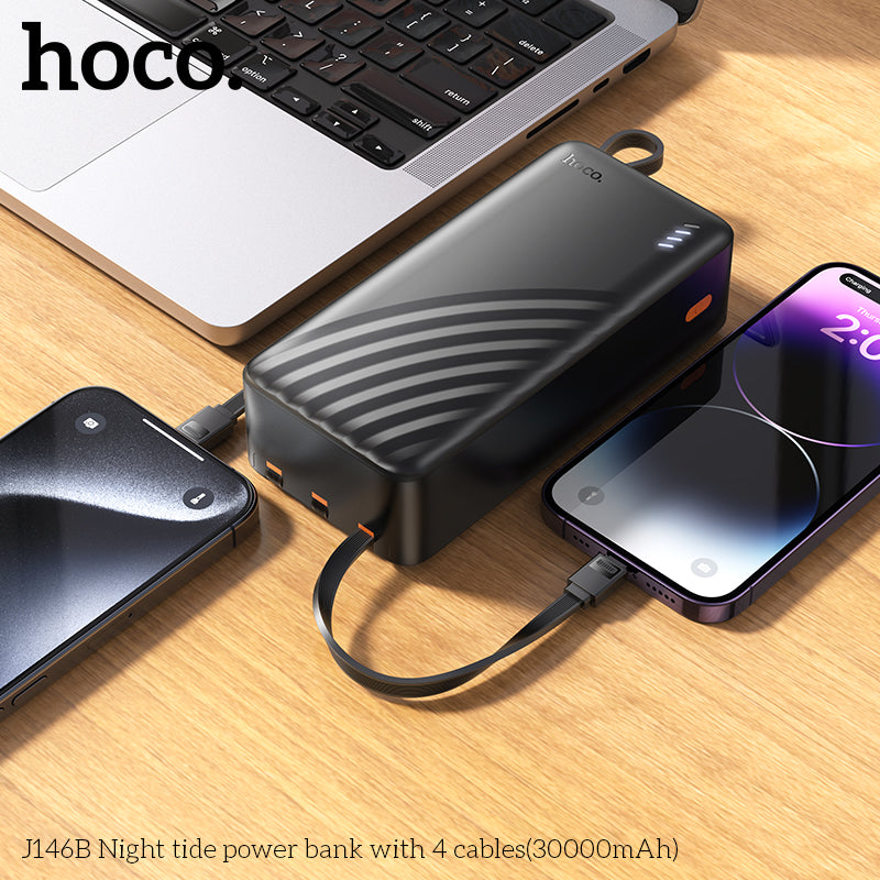HD_SYNC:J146B Night tide power bank with 4 cables(30000mAh)(UN)
