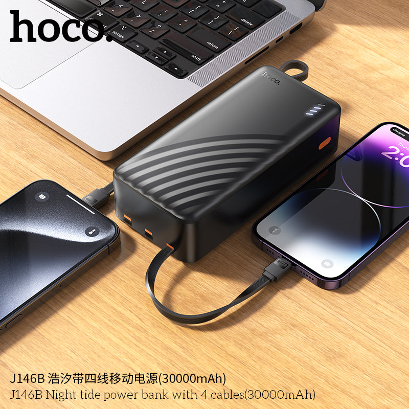HD_SYNC:J146B Night tide power bank with 4 cables(30000mAh)
