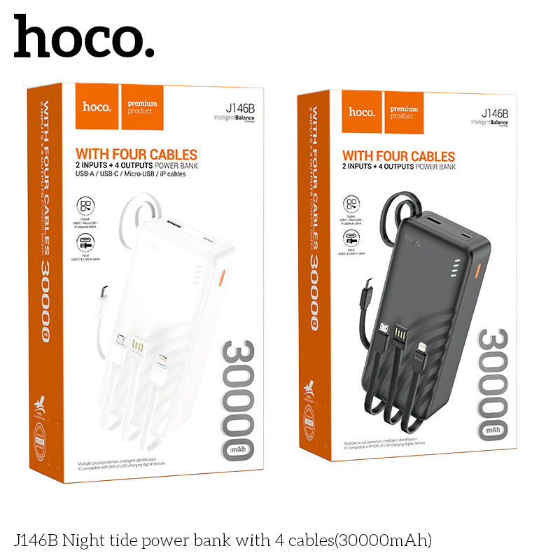 HD_SYNC:J146B Night tide power bank with 4 cables(30000mAh)(UN)