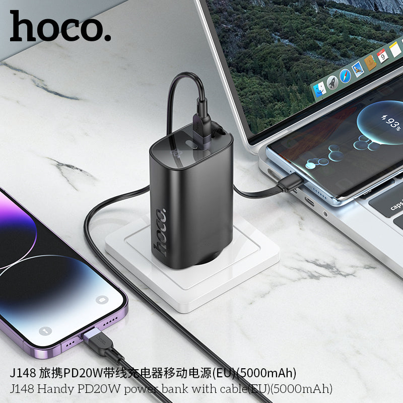 HD_SYNC:J148 Handy PD20W power bank with cable(EU)(5000mAh)