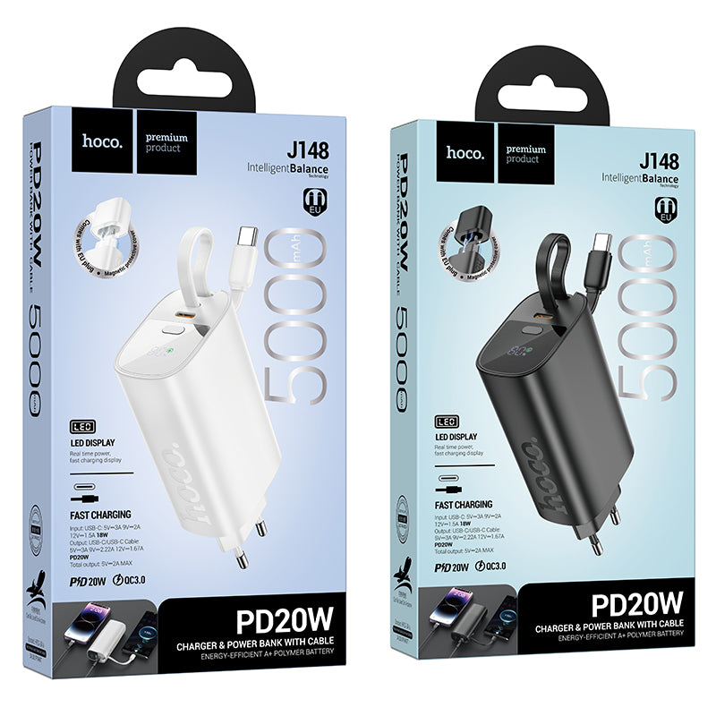 HD_SYNC:J148 Handy PD20W power bank with cable(EU)(5000mAh)