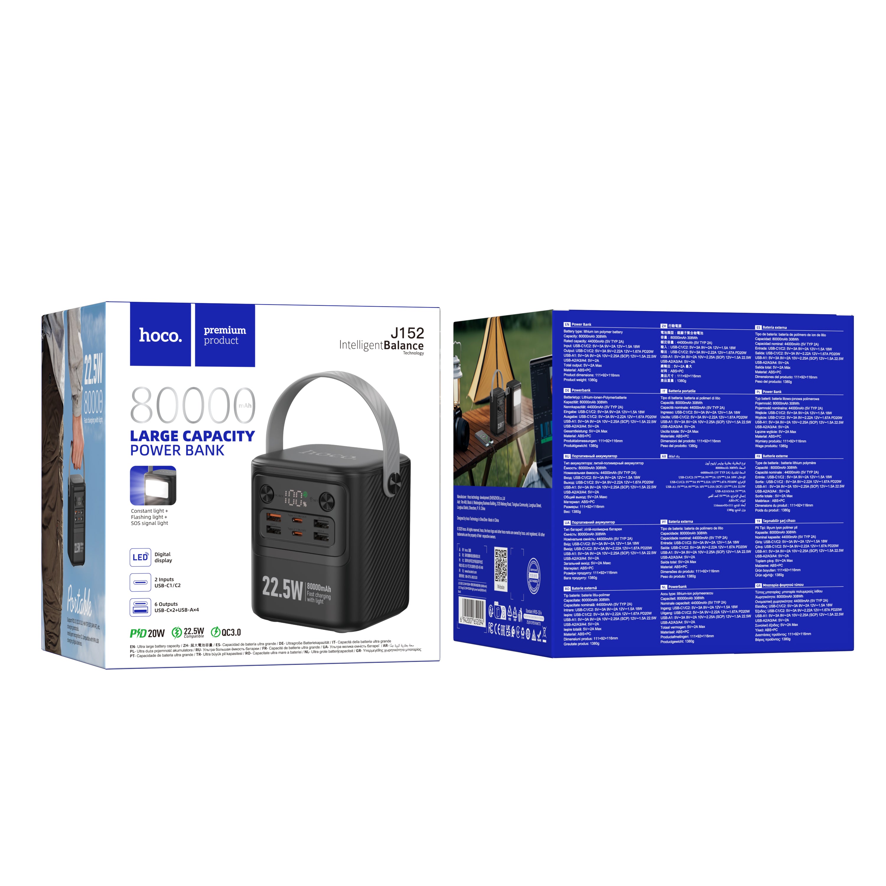 HD_SYNC:J152 Pro Tough PD65W+light power bank(80000mAh)(UN)