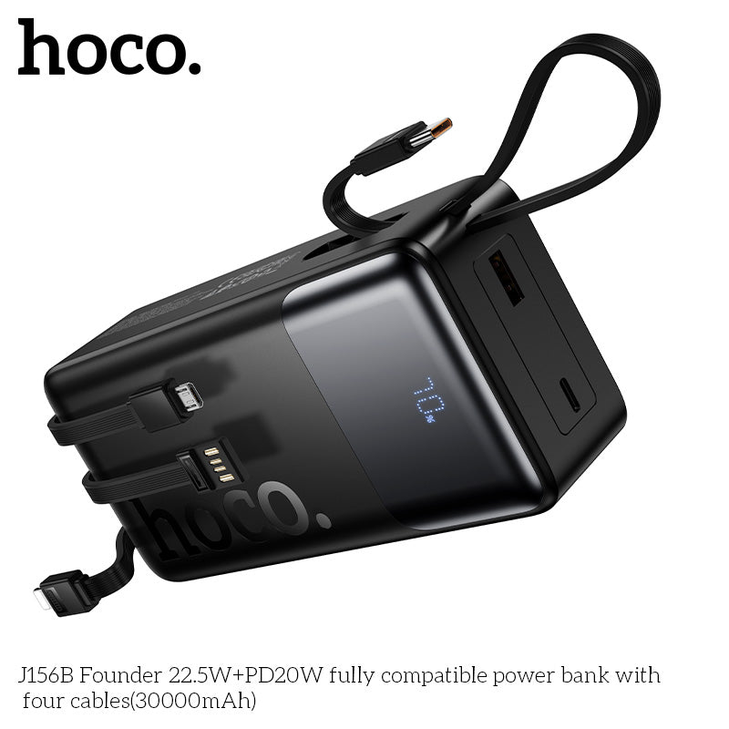 HD_SYNC:J156B Founder 22.5W+PD20W fully compatible power bank with four cables (30000mAh)(UN)