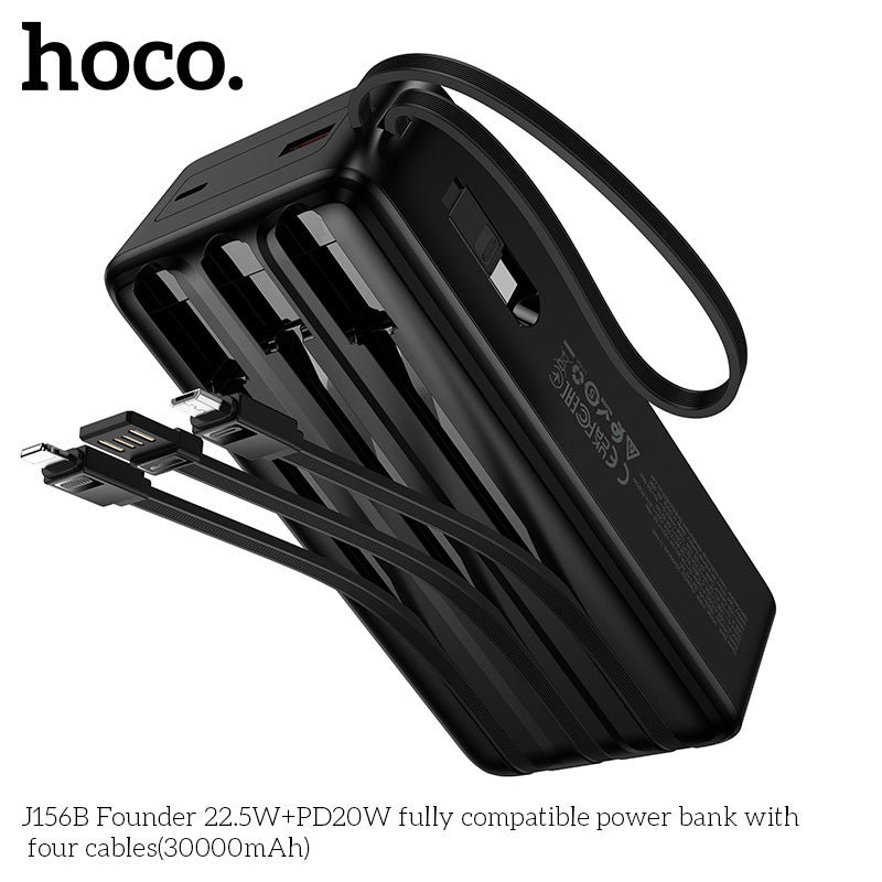 HD_SYNC:J156B Founder 22.5W+PD20W fully compatible power bank with four cables (30000mAh)(UN)