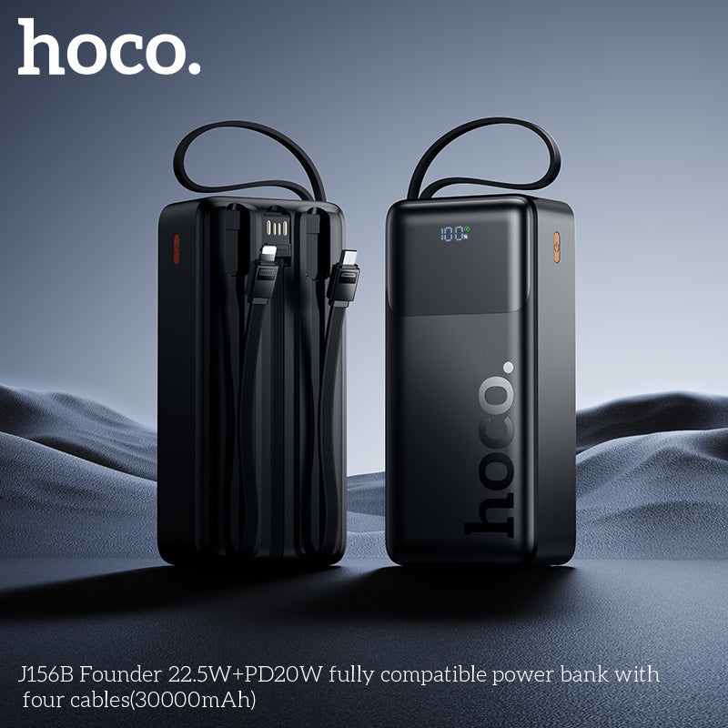 HD_SYNC:J156B Founder 22.5W+PD20W fully compatible power bank with four cables (30000mAh)(UN)