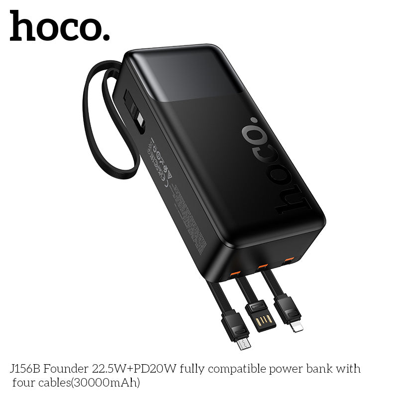HD_SYNC:J156B Founder 22.5W+PD20W fully compatible power bank with four cables (30000mAh)(UN)