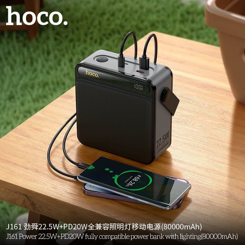 HD_SYNC:J161 Power 22.5W+PD20W fully compatible power bank with lighting(80000mAh)(UN)