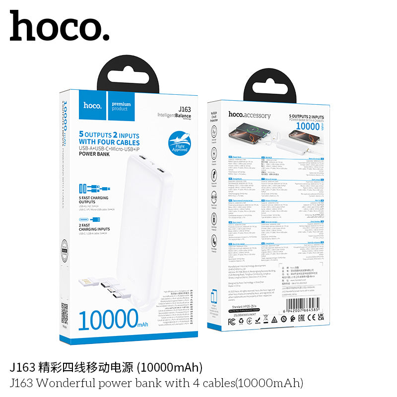 HD_SYNC:J163 Wonderful power bank with 4 cables(10000mAh)(UN)