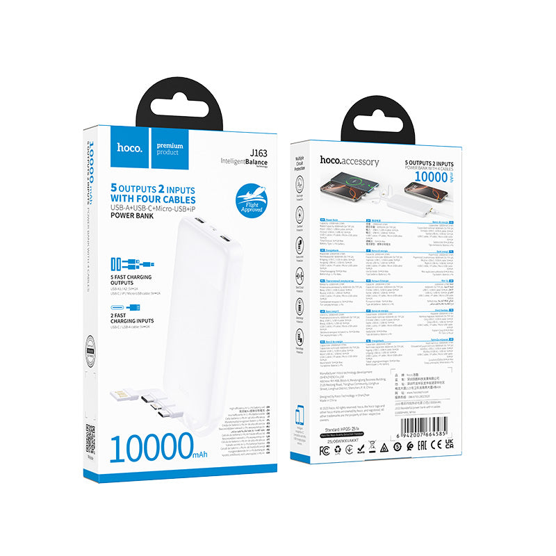 HD_SYNC:J163 Wonderful power bank with 4 cables(10000mAh)(UN)