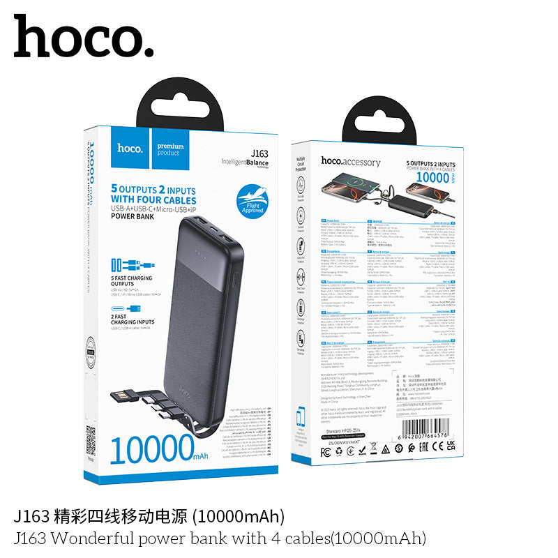 HD_SYNC:J163 Wonderful power bank with 4 cables(10000mAh)