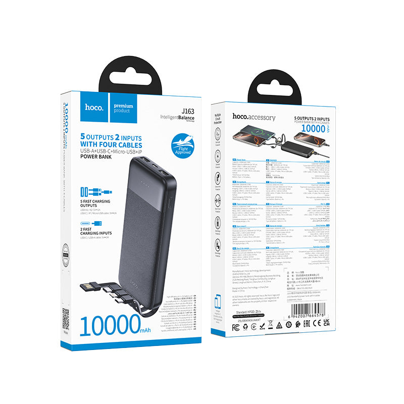 HD_SYNC:J163 Wonderful power bank with 4 cables(10000mAh)(UN)
